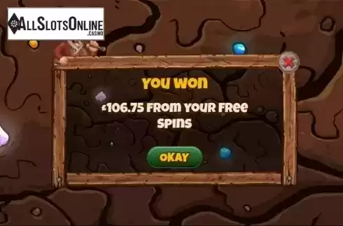 Win screen. Multiplier Mine from Mutuel Play