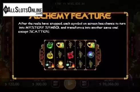 Alchemy Feature screen