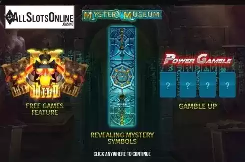 Start Screen. Mystery Museum from Push Gaming