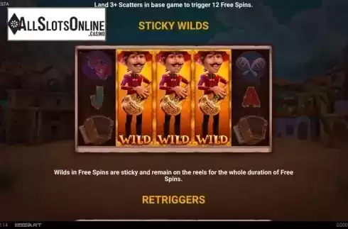 Sticky wilds feature screen