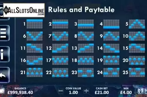 Paylines screen. Mermaid’s Wealth from ReelNRG