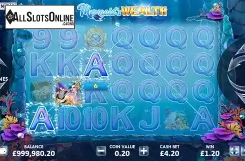 Win screen. Mermaid’s Wealth from ReelNRG