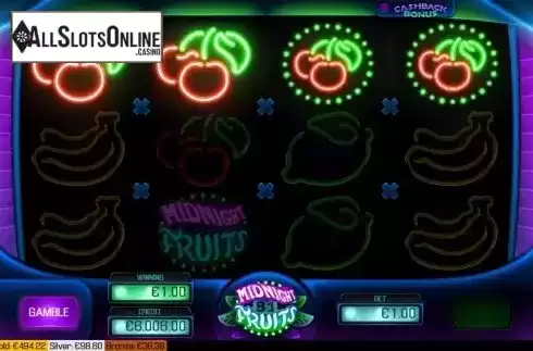 Win screen 2. Midnight Fruits from Apollo Games