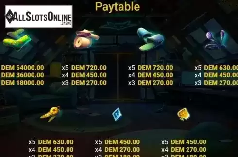 Paytable 1. Monster Thieves from Mancala Gaming