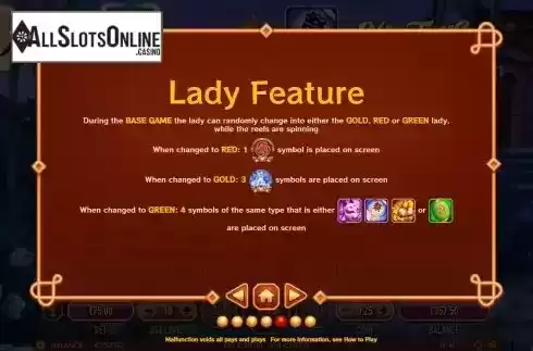 Lady feature screen