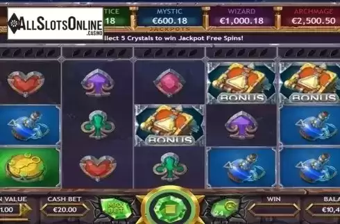 Bonus game win screen. Ozwin's Jackpots from Yggdrasil