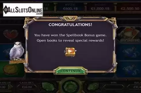 Bonus game intro screen. Ozwin's Jackpots from Yggdrasil