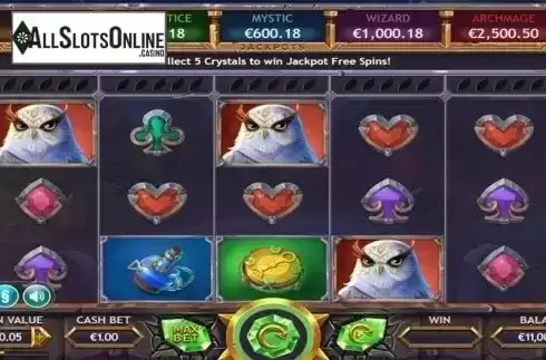 Reels screen. Ozwin's Jackpots from Yggdrasil