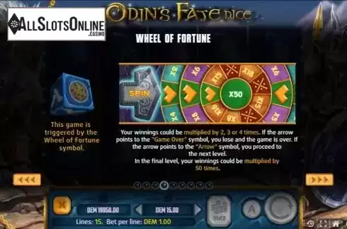 Wheel screen. Odins Fate Dice from Mancala Gaming