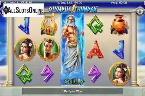 Respins win screen. Olympus Thunder from NextGen