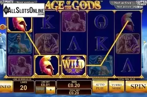 Win Screen. Age of the Gods from Playtech