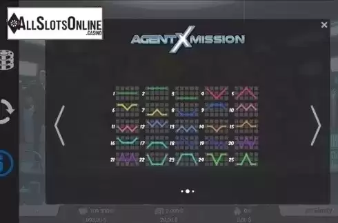 Paytable 1. Agent X Mission from MrSlotty