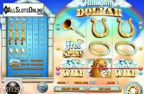 Win Screen 1. Almighty Dollar from Rival Gaming