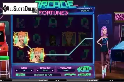 Win screen 2. Arcade Fortunes from Arrows Edge