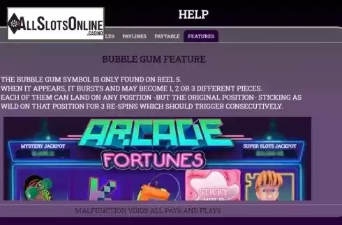 Feature screen 1. Arcade Fortunes from Arrows Edge