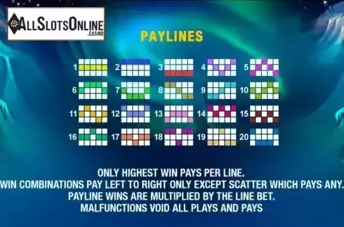 Paytable 5. Arctic Treasure from Playtech