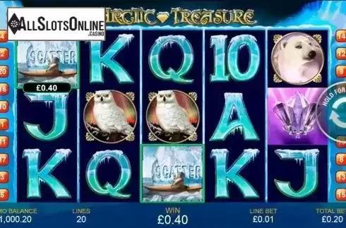 Win Screen . Arctic Treasure from Playtech