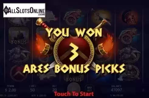 Win screen. Ares God of War from KA Gaming
