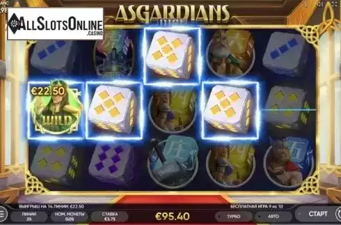 Win screen 2. Asgardians Dice from Endorphina