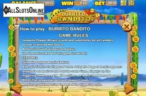 Rules 2. Burrito Bandito from Allbet Gaming
