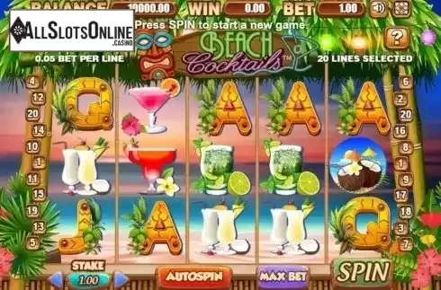 Reel Screen. Beach Cocktails from Allbet Gaming