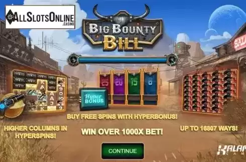 Start Screen. Big Bounty Bill from Kalamba Games