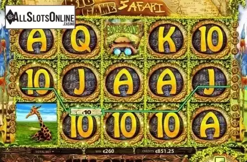 Free Spins screen. Big Game Safari from MultiSlot