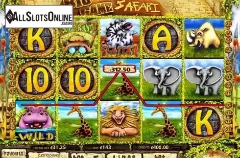 Wild Win screen. Big Game Safari from MultiSlot