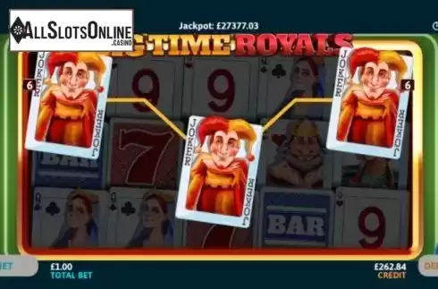 Win Screen. Big Time Royals from Intouch Games