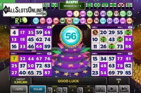 Win Screen. Bingo Samba Rio from Caleta Gaming