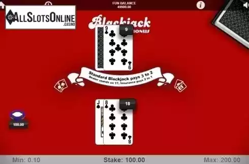Game Screen 2. Blackjack Bonus from 1X2gaming