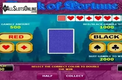 Gamble screen. Book of Fortune from Amatic Industries