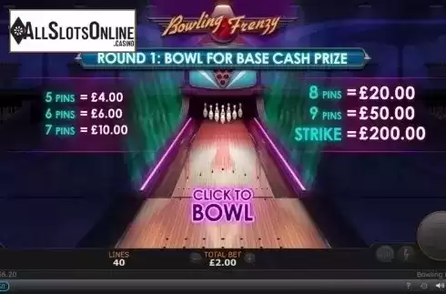Bonus Game 1. Bowling Frenzy from SUNFOX Games