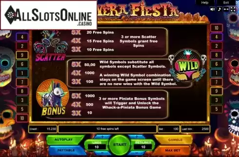 Features. Calavera Fiesta from Platin Gaming
