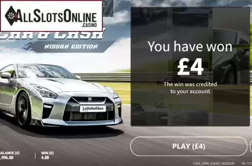 Win screen 1. Car & Cash - Nissan from gamevy