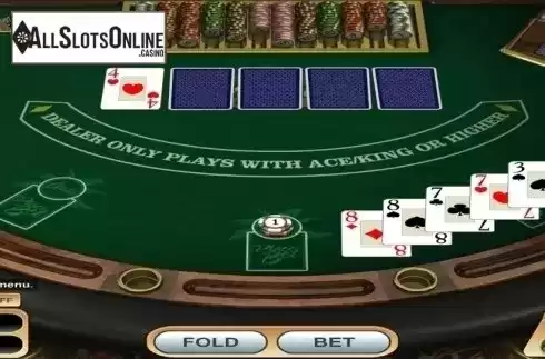 Game Screen. Caribbean Poker (Betsoft) from Betsoft