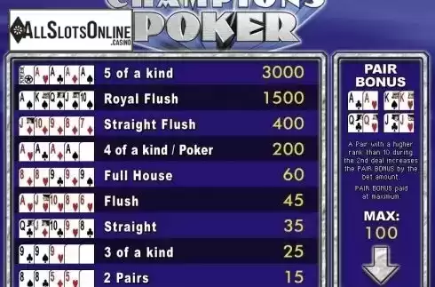 Game Screen 1. Champion's Poker from Merkur