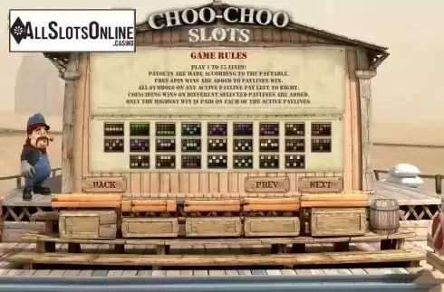 Paytable 2. Choo-Choo Slots from GamesOS