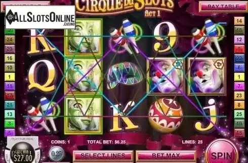 Screen5. Cirque du Slots from Rival Gaming