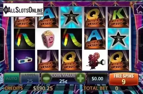Free Spins screen. Classic Cinema from MultiSlot
