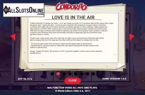 Love is in the air feature screen