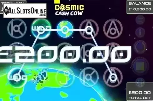 Wild win screen. Cosmic Cash Cow from Games Warehouse