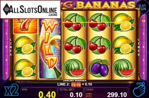 Win screen 2. Dancing Bananas from Casino Technology