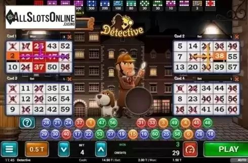 Game Screen 2. Detective Bingo from MGA