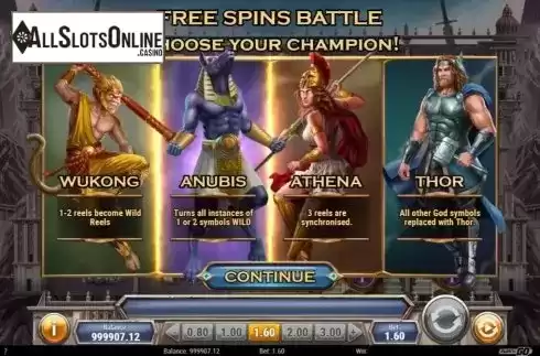 Free Spins 1. Divine Showdown from Play'n Go