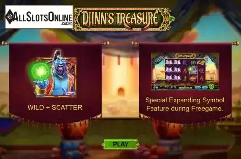 Start Screen. Djinns Treasure from Rocksalt Interactive