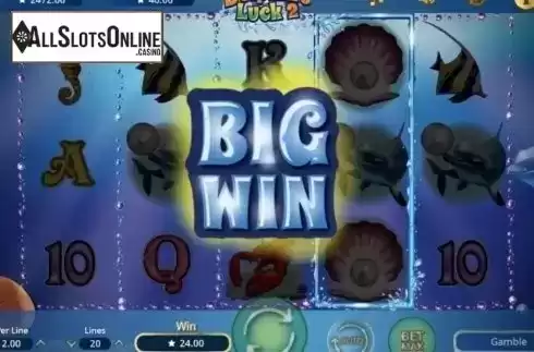 Big Win Screen. Dolphin's Luck 2 from Booming Games