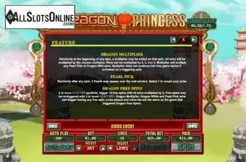 Feature 2. Dragon Princess (RTG) from RTG