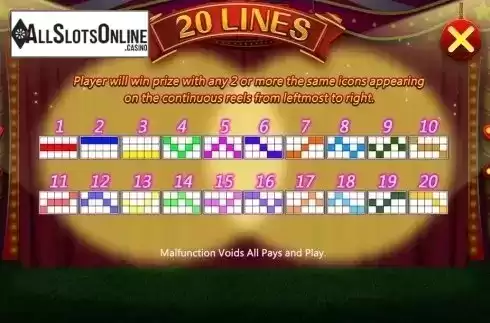 Lines. Ecstatic Circus from CQ9Gaming