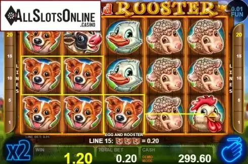 Win screen 2. Egg And Rooster from Casino Technology